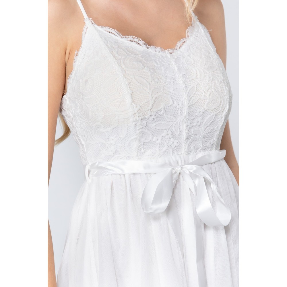 Lace Stiff Meshed Cami Mini Dress - Picture 4 of 7